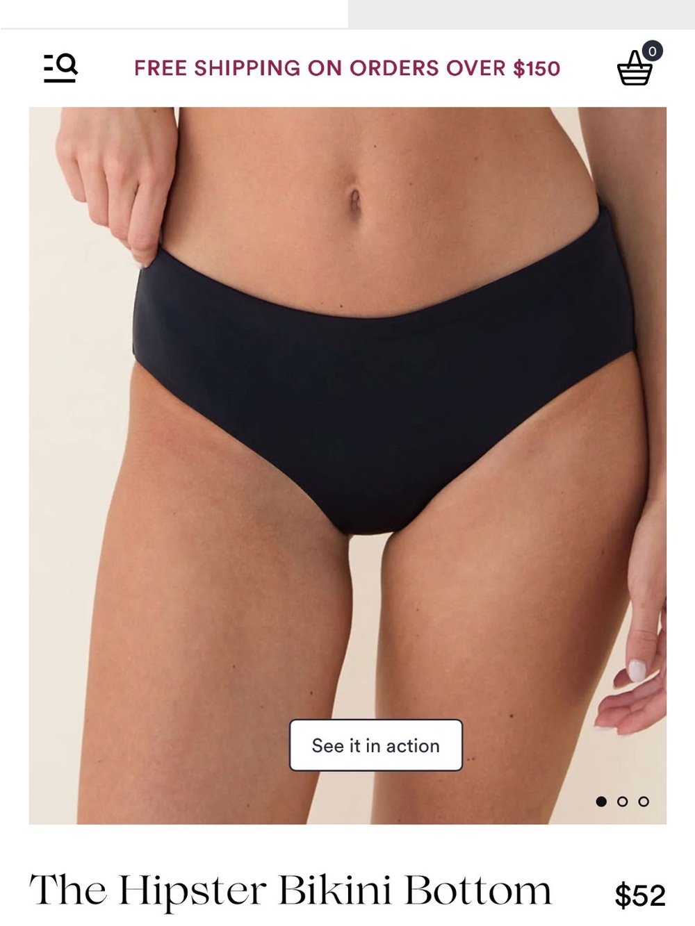 Andie Hipster Bikini Bottom — Black